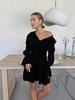 New Fashion V-Neck Ruffled Sleeve Volante Sleeve White Dress Spring Women's Design Sense Puff Skirt