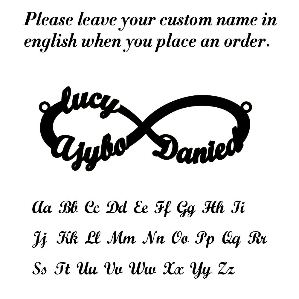 Lemegeton Custom Name Infinity Bracelet For Women Personalized Bangle Stainless Steel Jewelry Couple Bracelet Valentins Day Gift
