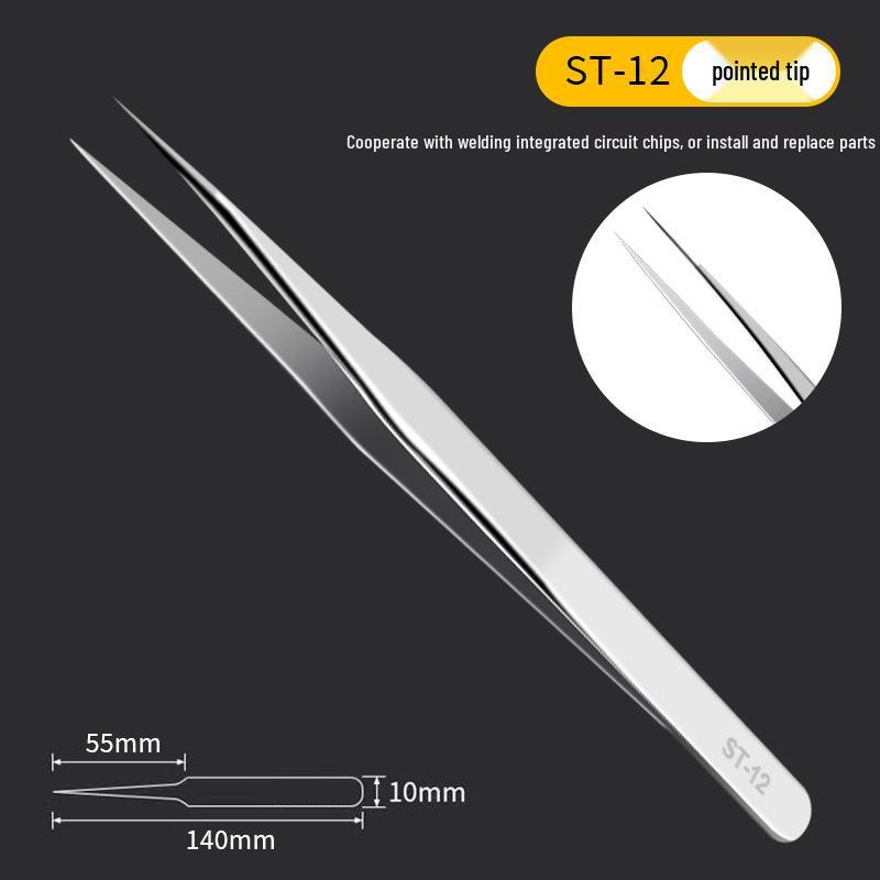 Industrial ESD Antistatic Stainless Steel Tweezers Set for Mobile Repair