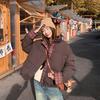 Contrasting Plaid Women's Short Down Cotton-padded Jacket Loose Leisure Collar Winter New Bread Coat