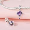 Authentic copper Charm Bead Charms Luxury Purple Heart Planet Pendant Bead Charms Compatible With Bracelets Diy Women Making Delicate Gift