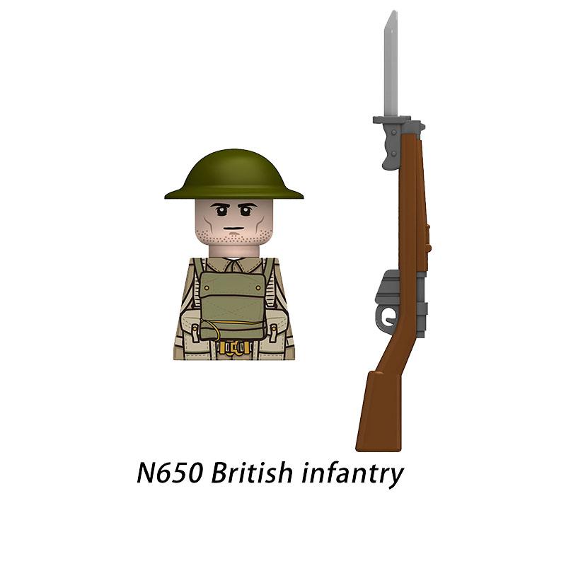 Military Soldier Figure Building Blocks British US French Army Weapons 101 Airborne Division Officer Infantry M1 Toys Gifts D126