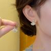 Elegant Fan-Shaped Zircon Stud Earrings - Versatile, Fashionable, Super Shiny S925 Silver for Women