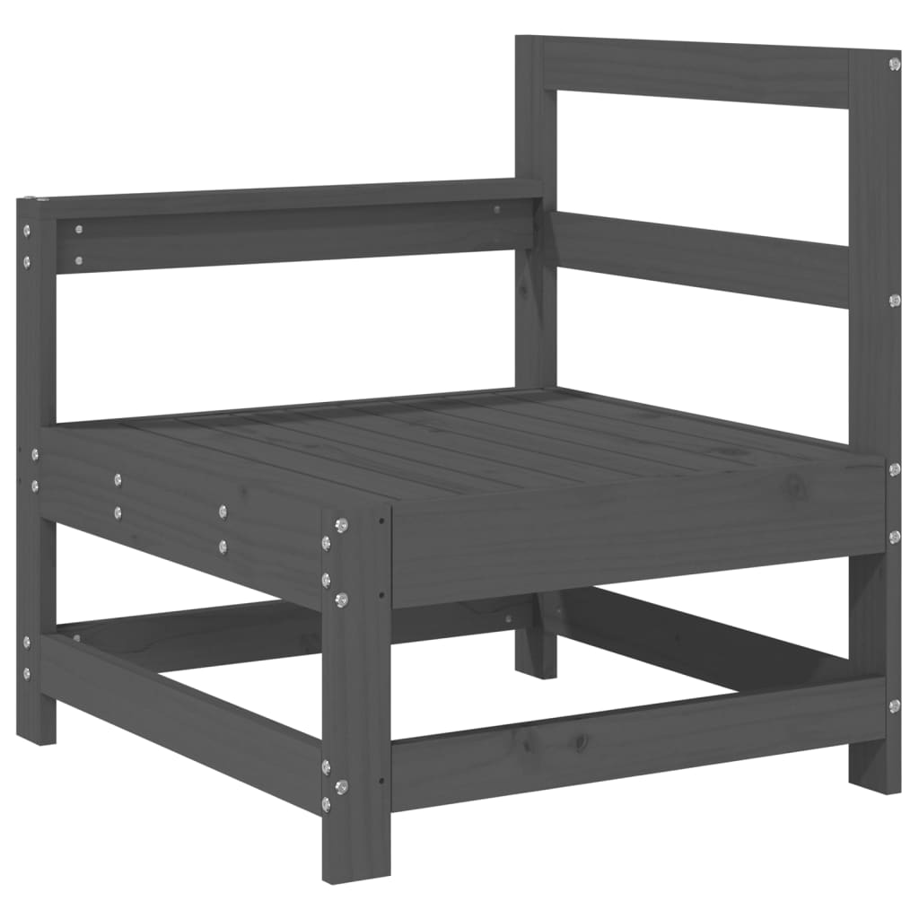 Garden Corner Sofa Gray Solid Pine Wood