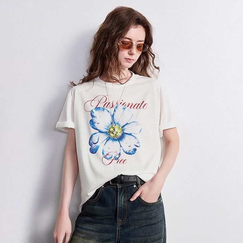 Chuyu Women's Power Series 2026 Summer Round Neck Printed T-shirt