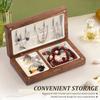 Portable Velvet Jewelry Storage Box Wooden Travel Jewelry Box Vintage Earring Ring Necklace Case Jewelry Storage Holder Box New