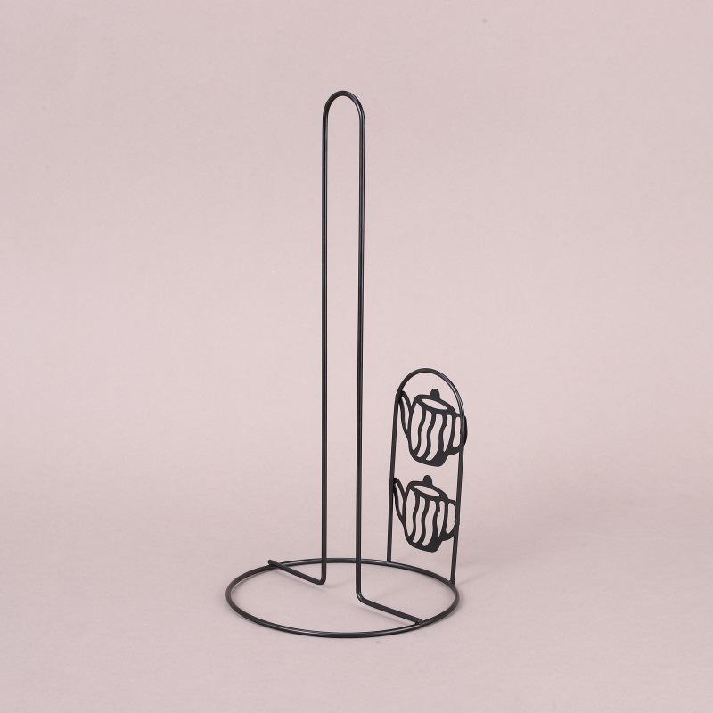 Portasciugamani di Carta in Ferro Stand Dispenser Moderno Minimalista da Banco per Cucina Tavolo da Pranzo Elegante Finitura Nera Argento