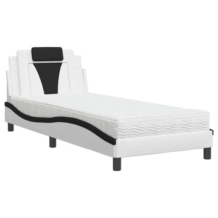 VidaXL Lit avec Matelas, Lit Rembourré avec Coussin de Tête de Lit, Lit Simple, Lit Adulte, Meuble de Chambre à Coucher 3208767