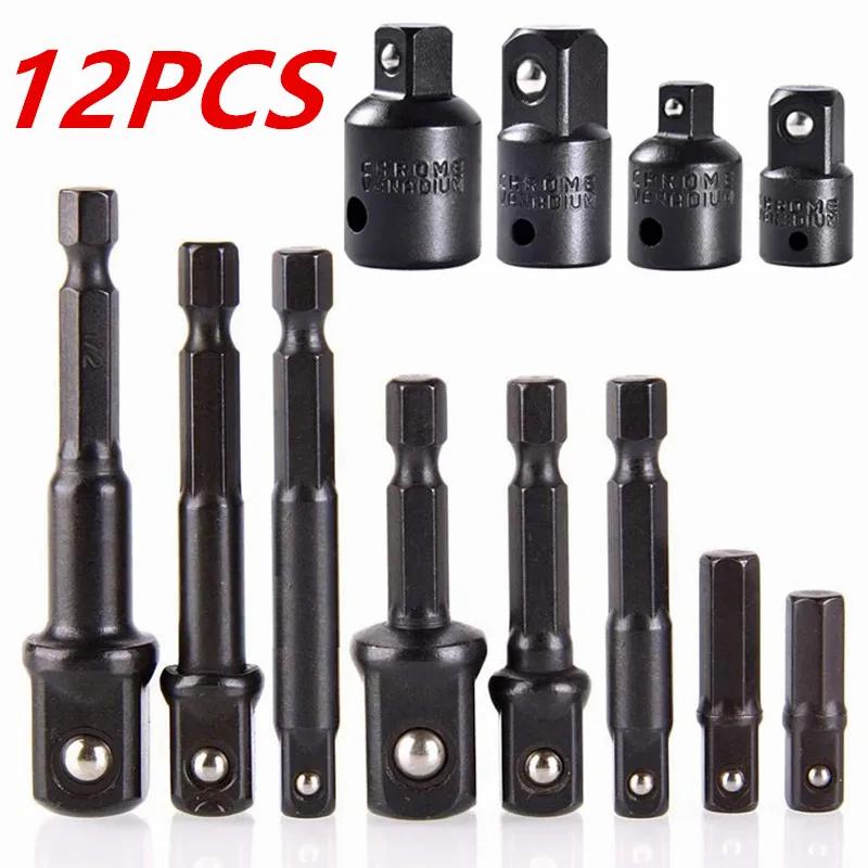 Impact Socket Adapter Set Extension Set Socket Drill Adapter Turns Power Drill Into High Speed Nut Driver, 1/4