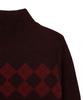 Ohesio Argyle Half Neck Ribbed Knit, Burgundy