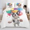 3D Print Cosy Microfiber French Bulldog Duvet Cover Set, Comforter Bedding Set With Pillow Cases 75*50 For Kids Boys Girls Teens