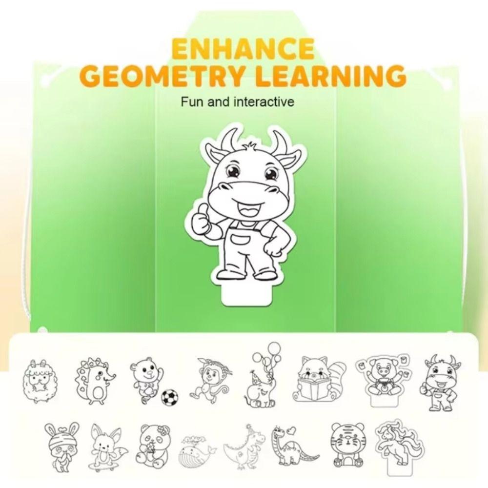 Educational Toys 3D Geometry Learning Book DIY Paste Material Kit  Toddlers