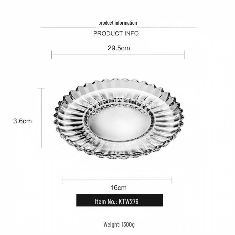 Flavinmci KTW276 High-footed Crystal Glass Fruit Plate