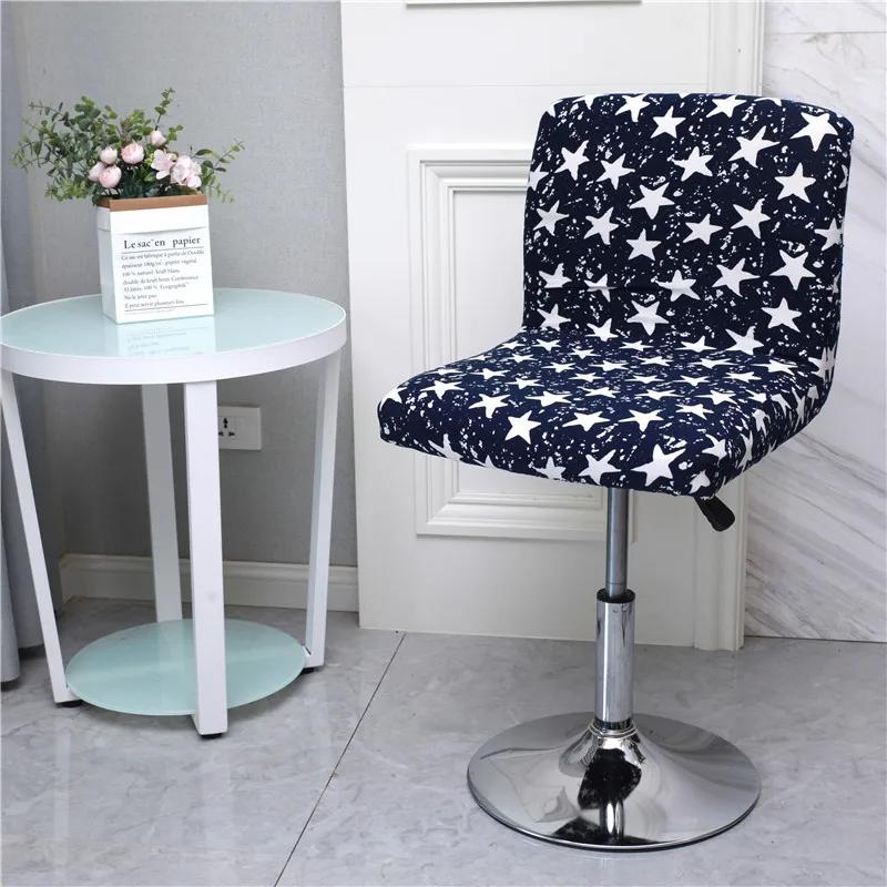 Flower Bar Stool Chair Cover Low Back Chair Slipcovers Spandex Seat Case Elastic Office Chair Cover Dining Seat Protector