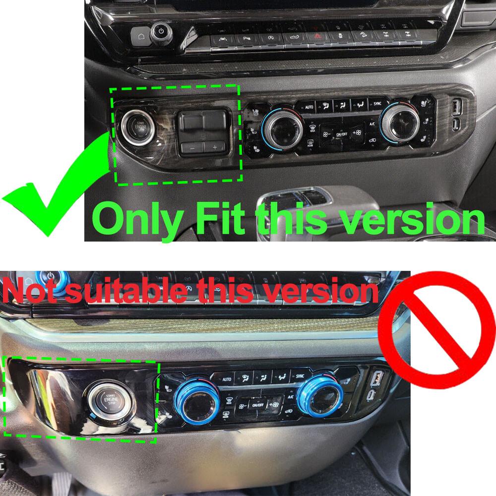 Black Wood AC Conditioner Switch Control Pannel Trim for Chevy Silverado 2022+