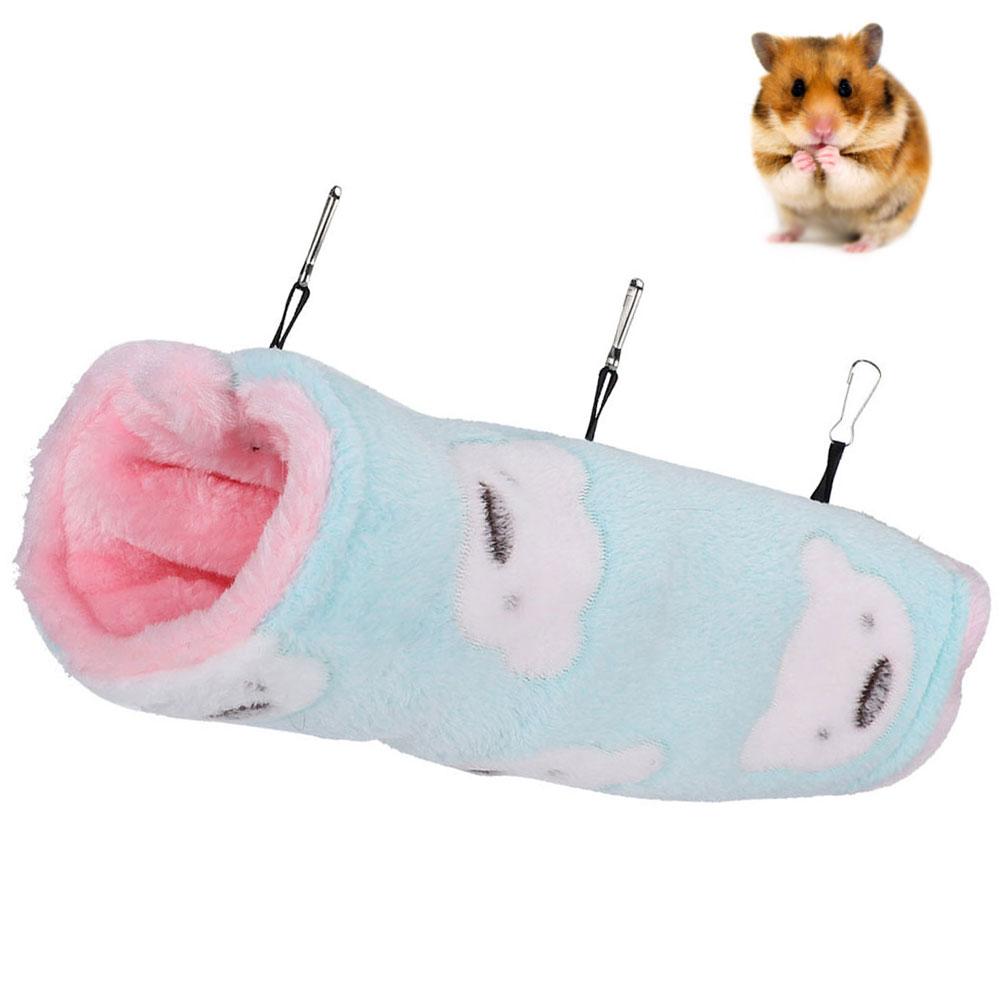 Tunnel per Animali Piccoli Nido in Cotone Peluche Morbido Canale Appeso per Criceti Casa(Orsetto Verde)S
