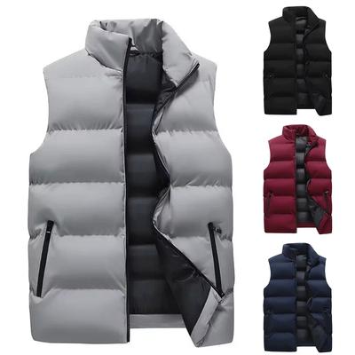 Men's -color Casual Vest, Men's And Women's Zipper Stand-up Collar Thickened Warm Vest Jacket