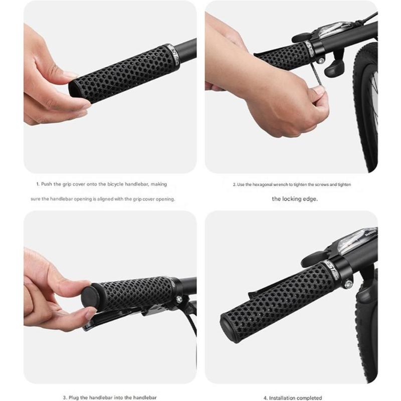 1 Pair Shock Absorbing Mountain Bikes Handlebars End Grip Bicycles Handle Cover Handlebars Grip Hollow Bicycles Grip