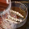 5 Tier Jewelry Organizer, Rotatable Hair Ribbon Box Earring Holder Organizer, Transparent Hair Accessories Storage Tray with Lid
