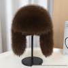 Custom Faux Fur Lei Feng Winter Hat with Earflaps - Thick, Warm, Outdoor Adult Hat with Color Options.