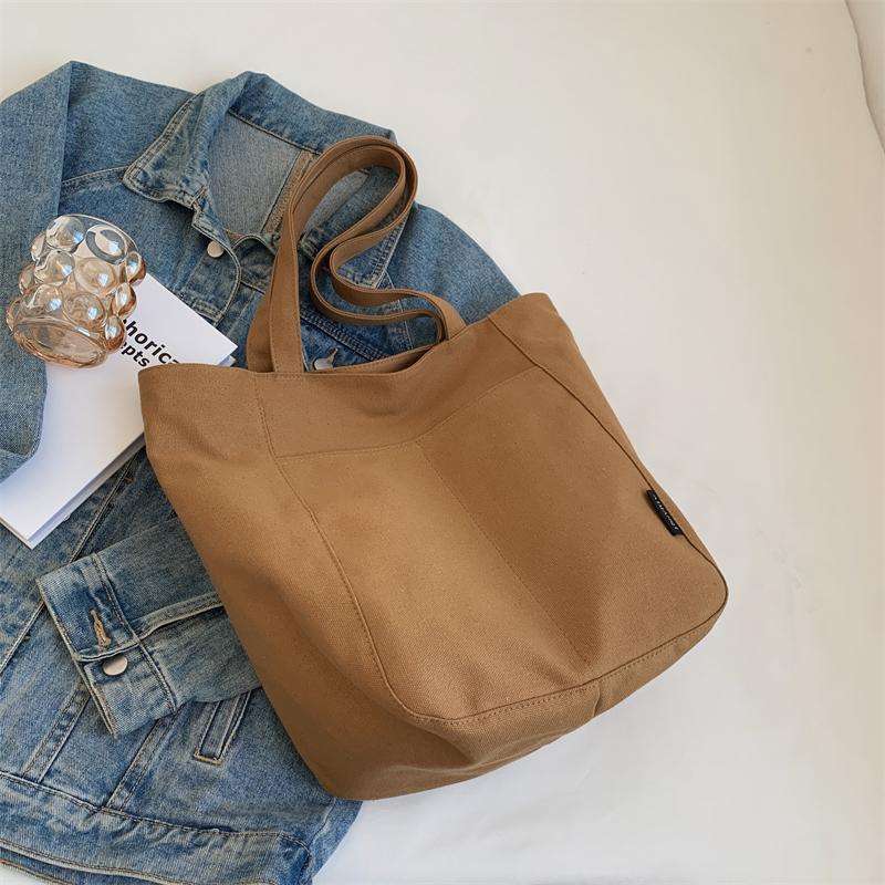 2026 Women's Large Capacity Canvas Tote Bag - Versatile Single Shoulder Bag for Autumn/Winter Commute and College.