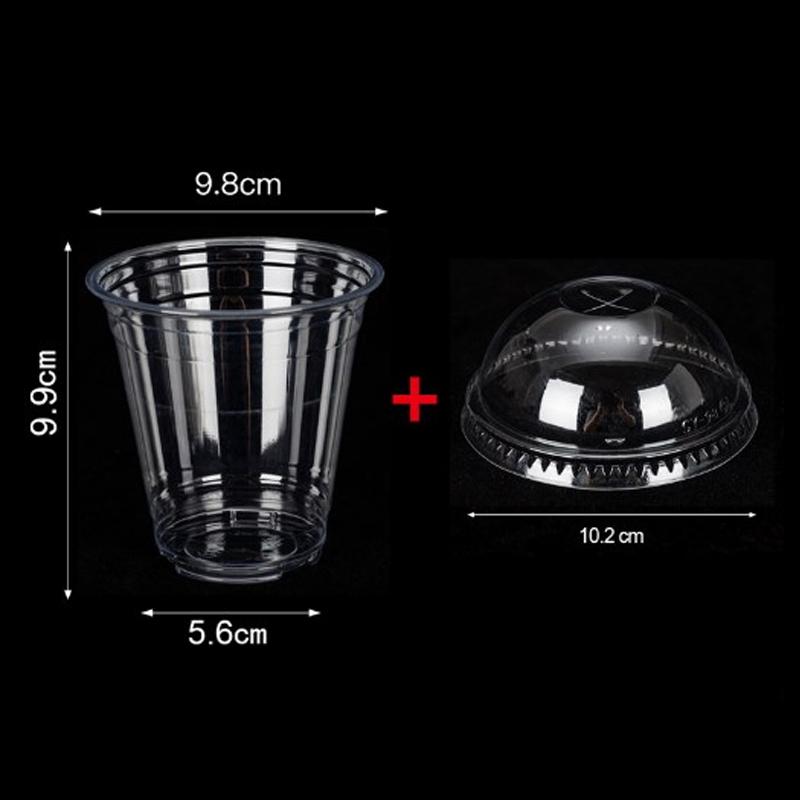 

1-100 шт. Одноразовые пластиковые стаканчики с крышками для холодного кофе, холодных напитков, пластиковые стаканчики для дома, ресторана, магазина напитков, вечеринки, пикника 1PC