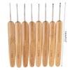 New Bamboo Handled Metal Crochet Hooks 8 Pcs 8 Sizes Needles Weave Craft