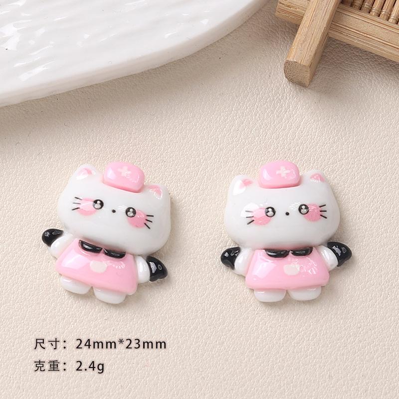 

10Pcs Latest Kawaii Animation Nurse Kitten Series Flat Bottom Scrapbook Diy Jewelry Making Hairwear Accessorie A20