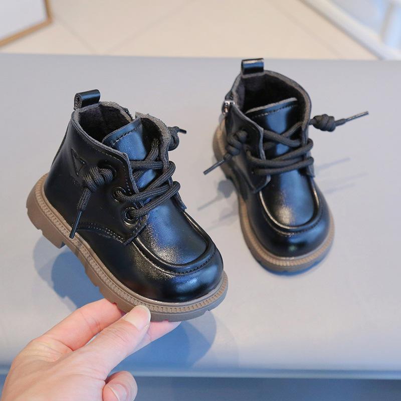 

Children s Thick-soled Boots, Short Boots, Baby Walking Shoes, Baby Shoes, Cotton Shoes 15 чёрный