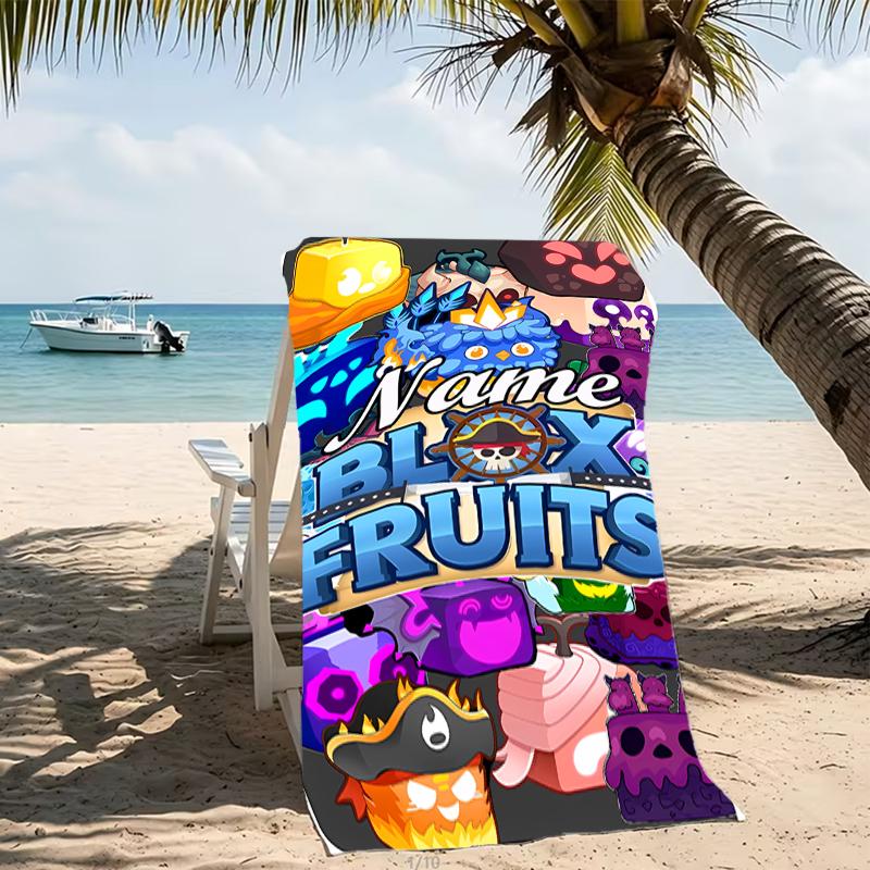 Customizable personalized beach towels Game Blox Fruits themed designs.Suitable for the beach, yoga, sports;ideal as beach accessories