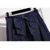 DIMANAF 2026 Summer Plus Size Women Skirts Elastic Waist Denim Blue Oversize Casual Lady Long Skirts Cotton Solid A-Line