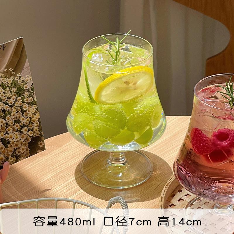 Strawberry Cake Glass Cup Creative Cocktail Juice Wine Tumbler for Beverage 401-500ml