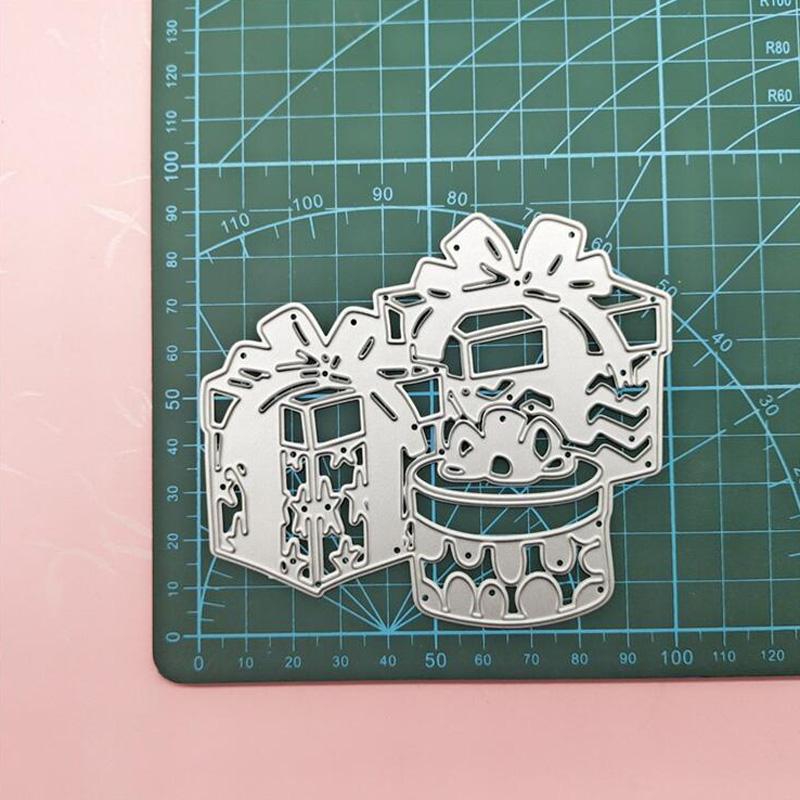 Three Piece Gift Wrapping Art Background Scrapbooking Metal Cutting Dies Stencils for DIY Album Paper Card Decor
