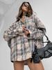 2024 Trendy European & American Cotton Plaid Shirt: Versatile, Loose-Fit, Long-Sleeve Women's Fashion for a Stylish Commute