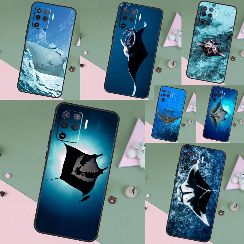 Animal Manta Ray For OPPO A80 A60 A40 A5 A6 Pro A15 A17 A57 A16 A76 A96 A18 A38 A58 A78 A98 A54 A74 A94 Case