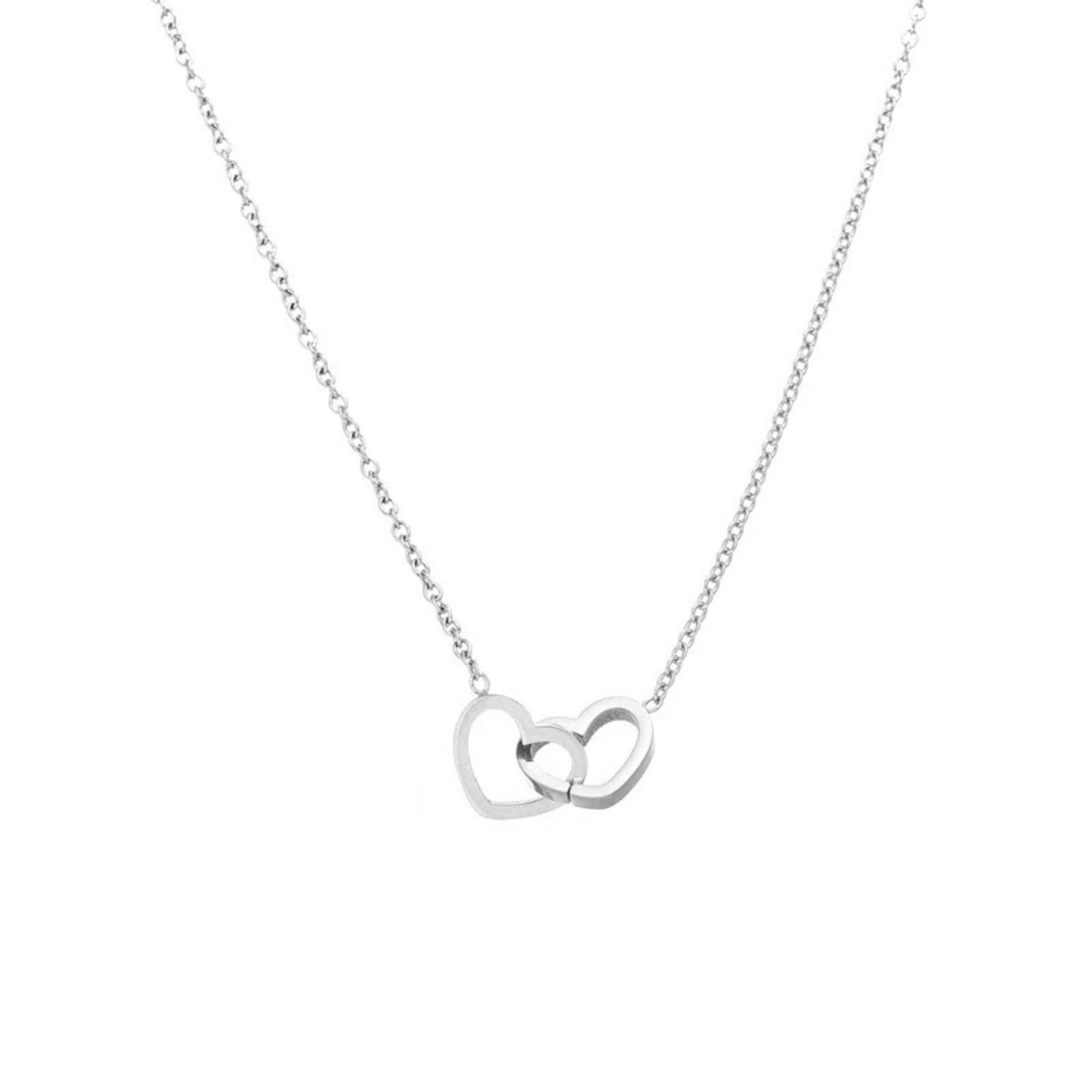 Double Love Heart Pendant Necklace For Women Girls Stainless Steel Fashion Jewelry Valentine s Day Gift