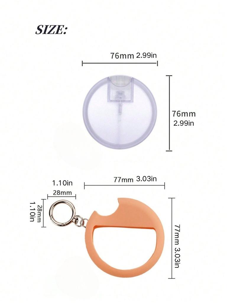 1pcs 25ml Round Card Plastic Perfume Bottle With Silicone Protective Cover Hook Travel Dispenser Bottle Refillable Cosmetic Tool