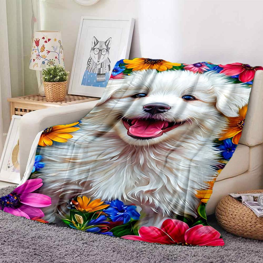 1PC Puppy Portrait Blanket, Throw For Sofa, Bed, Travel, Printing Blanket With Soft And Warm Fabric yy250918182