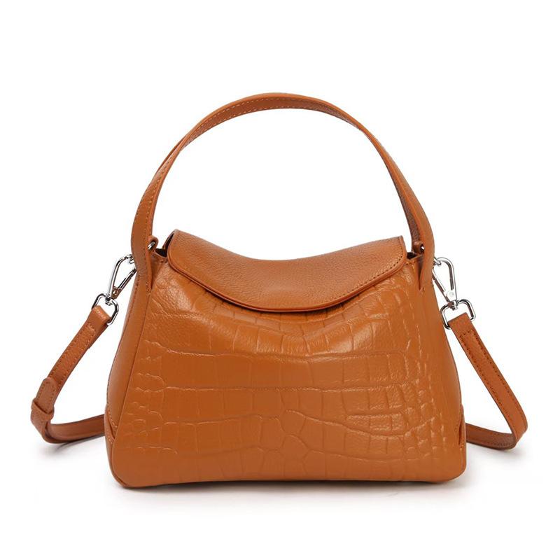 First Layer Cowhide New Handbag Casual Versatile Genuine Leather Women's Bag Single Shoulder Crossbody Bag