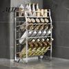 Stainless Steel Seasoning Rack Spice Rack, 2/3/4 Tier Condiment Organizer for Multi Layer Countertop, Multi-purpose Multi-Layer Bottle Holder Kitchen
