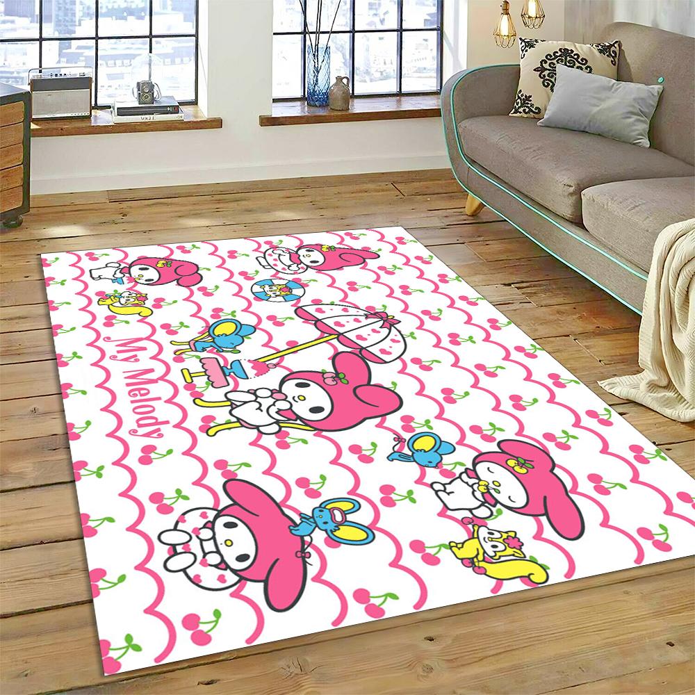 27 Style Cartoon Melody Melo Kawaii Sanrio Carpet Rug for Bedroom Living Room Home Sofa Decoration,kids Large Decor Floor Mat HD