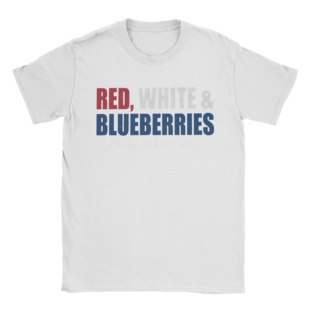 Red White & Blueberries Charlie Kirk Men T Shirt 2025 Memorial Freedom Tees Short Sleeve Round Collar T-Shirt Cotton Gift merch