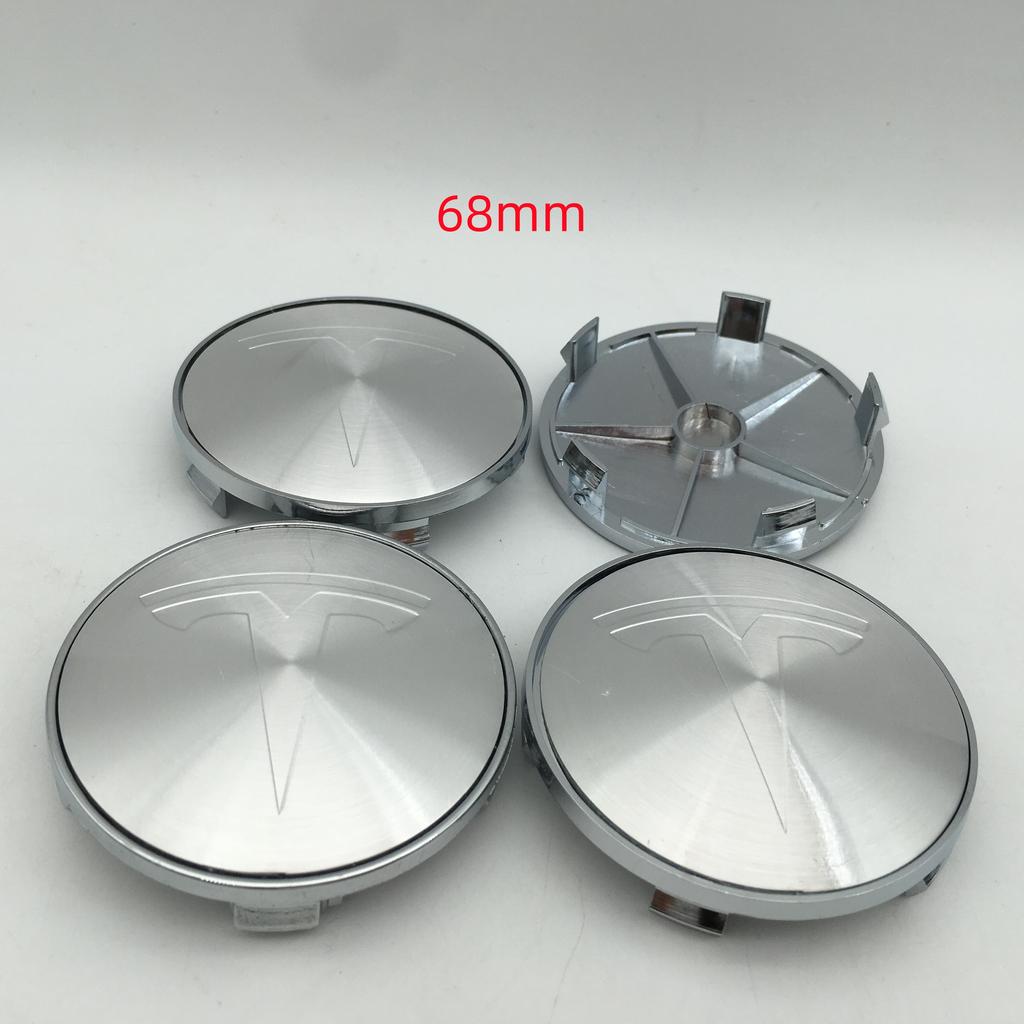 ALY1 4pcs 56mm 60mm 68mm For Tesla Model 3 Model Y Model S X Car Emblem Wheel Hub Center Cap Badge Covers Decals Styling Accessories