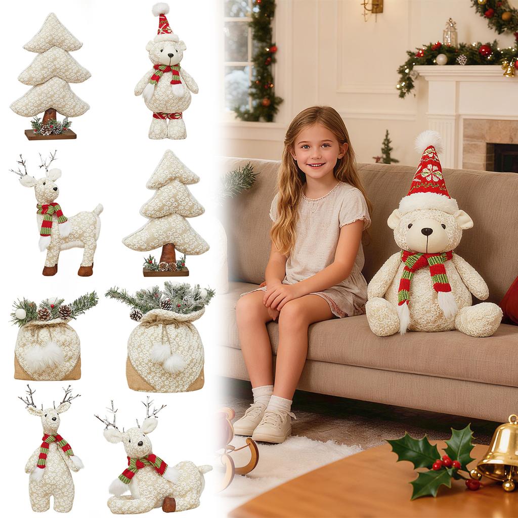 Cute Christmas Fabric Ornaments, Cartoon Dolls And Figurines, Decorative Children's Gifts