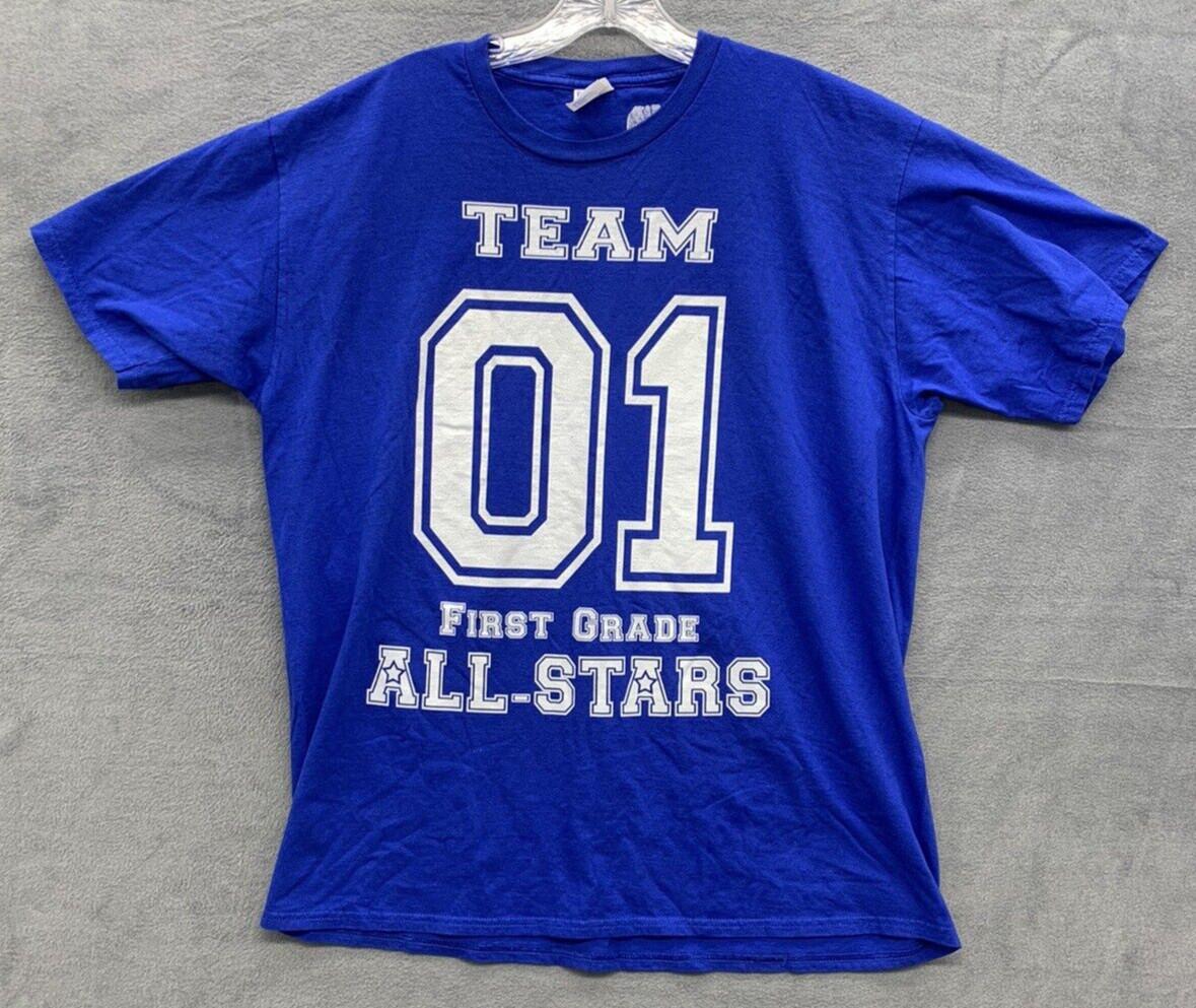 

Port & Company Graphic T-Shirt Mens Size X-Large Blue TEAM First Grade ALL-Stars 3XL