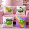 Cute D-Duolingos Cushion Cover Soft Short Plush Double-Sided Printing Home Decor Machine Washable Pillow Case Gift