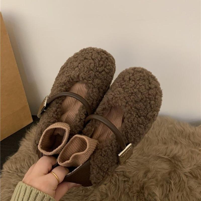 

Fashion New Women s Designer Vintage Women Warm Fur Flats Shoes Fashion Shallow Belt Buckle Spring Autumn Ladies Comfort Loafers Shoes 35 кофейный