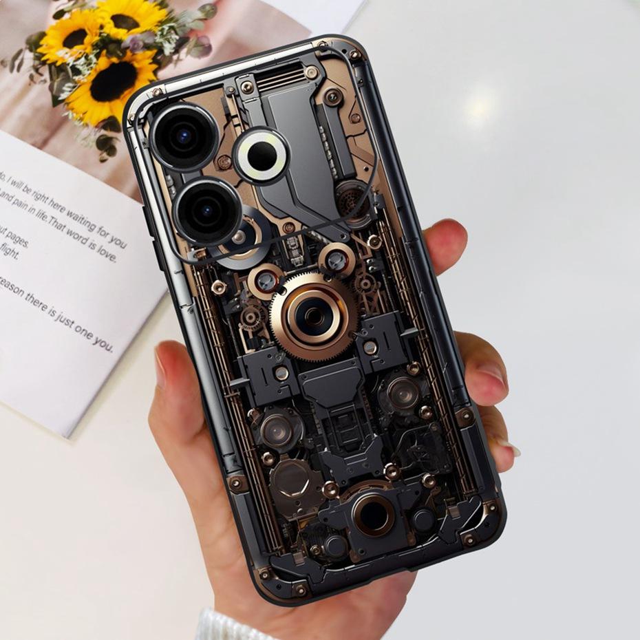 2024 Fashion Case For Tecno Pova 6 Neo Black Silicone Soft TPU Back Cover For Tecno Pova 6Neo 4G Phone Cases