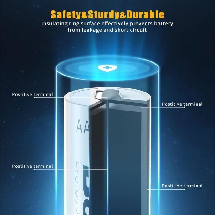 Bonai piles aaa rechargeables 1100mah ni-mh lot de 8