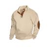 Autumn and Winter Men's New Square Grid Men's Stand Up Collar Single Breasted Casual Long Sleeved Sweatshirt